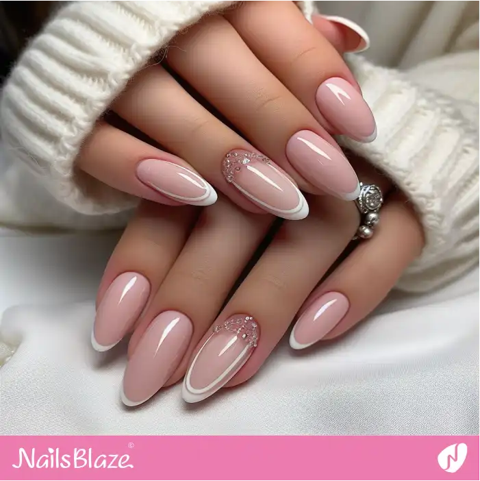 Double Micro French Manicure Design for Office | Professional Nails - NB2758